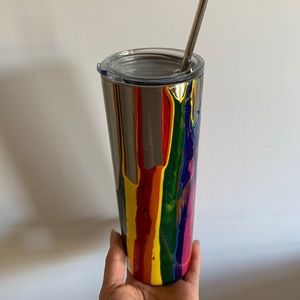 Customized tumbler (Melted Skittles)